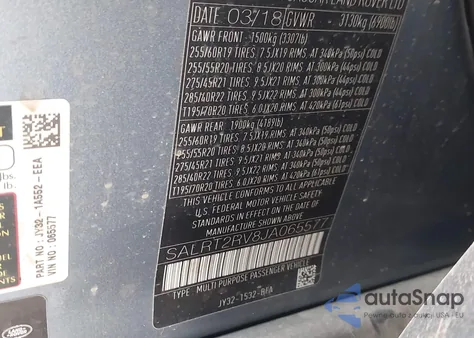 2018 Land Rover Discovery Hse Luxury from USA, damaged, VIN SALRT2RV8JA065577